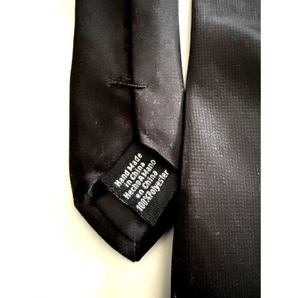 Dockers Mens Black Stain-Resistant Tie Handmade In China 100% Polyester - Picture 4 of 4